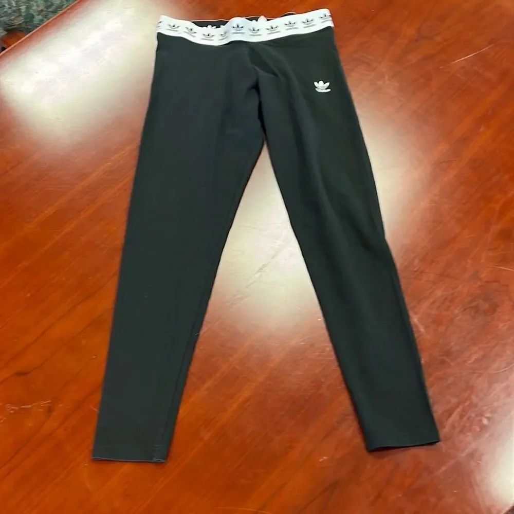 Adidas Womens Logo Band Pull On Pant Leggings sz M EUC